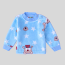 Kwala with Stars in Sky Blue Soft Rabbit Fur Full Sleeves Shirt & Pajama Set