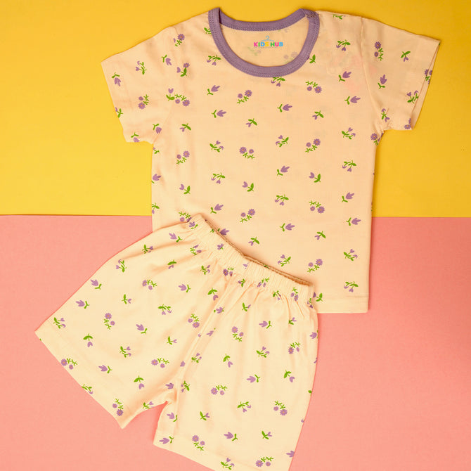 Mauve Flowers 2 in Off White JC