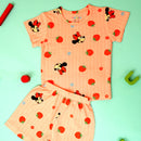 Minnie with Straberries in Pink Tee and Shorts Set