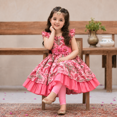 Pink Petal Frock Set