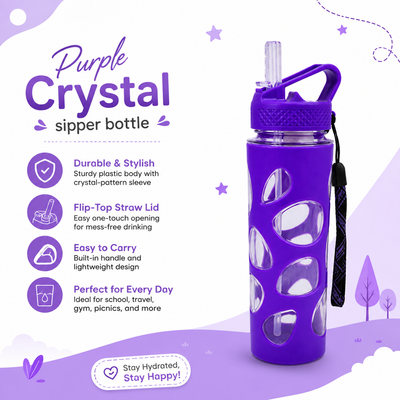 Purple Crystal Sipper Bottle