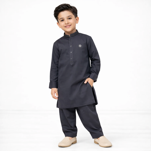Charcoal Crown Kameez Shalwar