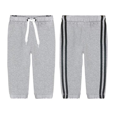 Side Striped Grey Fleece Sweatpants