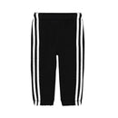 Side Striped Black Fleece Sweatpants