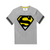 Super Man with Black Strips Grey Graphics Tee