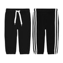 Side Striped Black Fleece Sweatpants