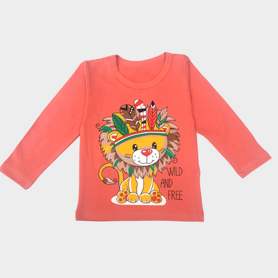 Wild & Free Lion Full Sleeves Tee & Pajama Set