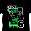 Level Up 6 Black Graphics Tee