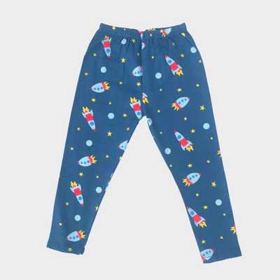 Out Of Space Rocket Full Sleeves Tee & Pajama Set