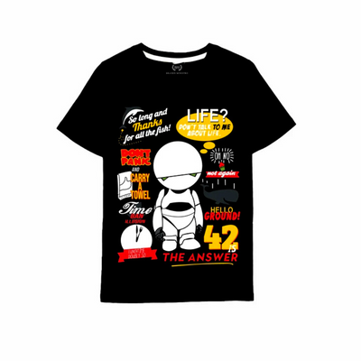 Robot Group 42 is The Answer Black Graphics Tee